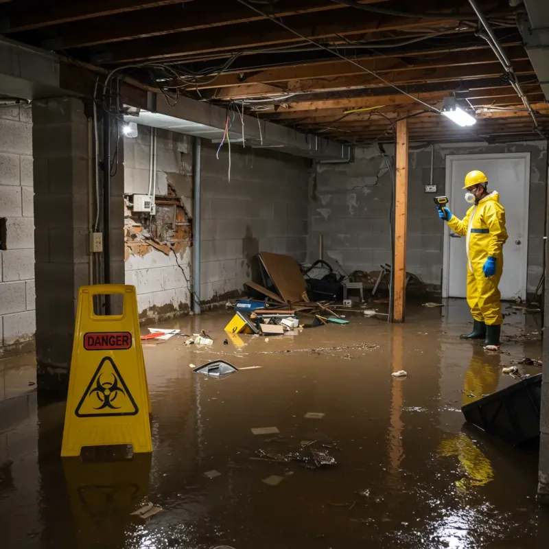 Flooded Basement Electrical Hazard in Wildwood, FL Property